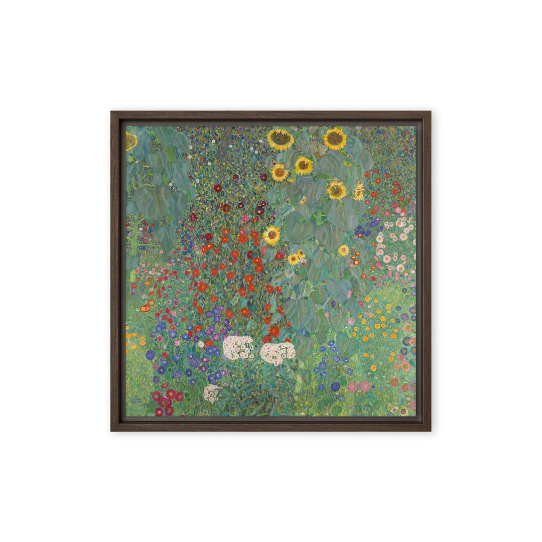 Canvas - Gustav Klimt, Garden with Sunflowers, Garten mit Sonnenblumen ARTLIA Braun / 16″×16″ artlia