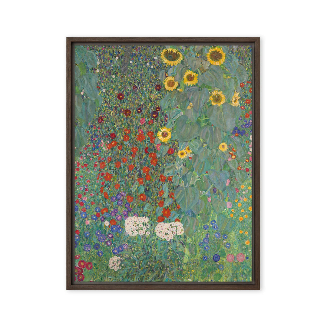 Canvas - Gustav Klimt, Garden with Sunflowers, Garten mit Sonnenblumen ARTLIA Braun / 18″×24″ artlia