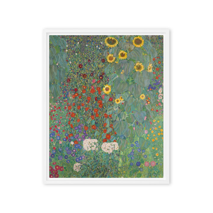 Canvas - Gustav Klimt, Garden with Sunflowers, Garten mit Sonnenblumen ARTLIA Weiß / 16″×20″ artlia