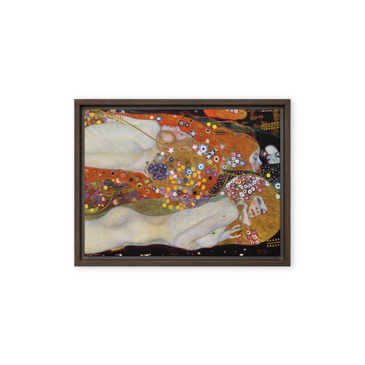 Gerahmte Leinwand - Gustav Klimt, Wasserschlangen II Gustav Klimt Braun / 30x41 cm (12″×16″) artlia