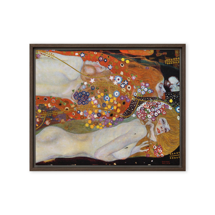 Gerahmte Leinwand - Gustav Klimt, Wasserschlangen II Gustav Klimt Braun / 41x51 cm (16″×20″) artlia
