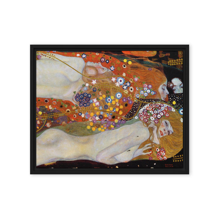 Gerahmte Leinwand - Gustav Klimt, Wasserschlangen II Gustav Klimt Schwarz / 41x51 cm (16″×20″) artlia