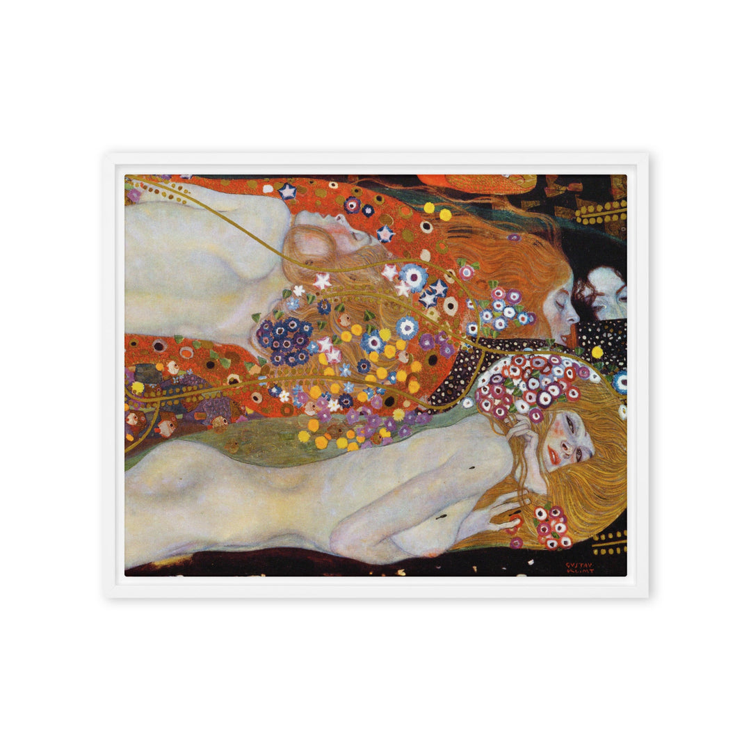 Gerahmte Leinwand - Gustav Klimt, Wasserschlangen II Gustav Klimt Weiß / 41x51 cm (16″×20″) artlia