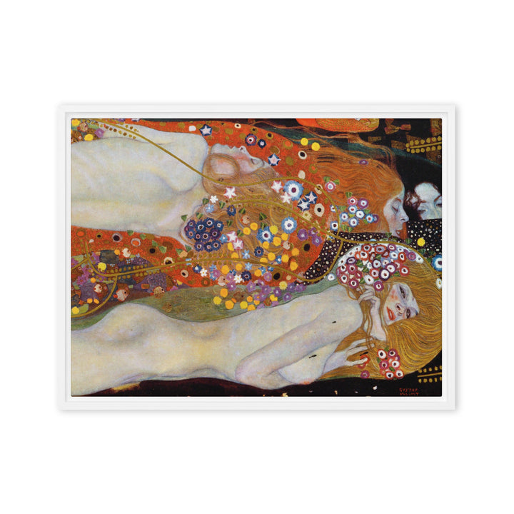 Gerahmte Leinwand - Gustav Klimt, Wasserschlangen II Gustav Klimt Weiß / 46x61 cm (18″×24″) artlia