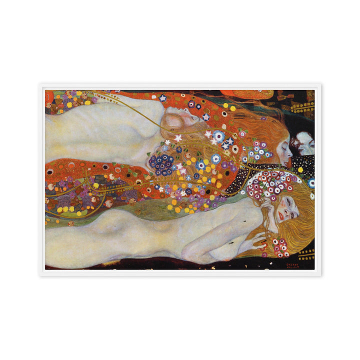 Gerahmte Leinwand - Gustav Klimt, Wasserschlangen II Gustav Klimt Weiß / 61x91 cm (24″×36″) artlia