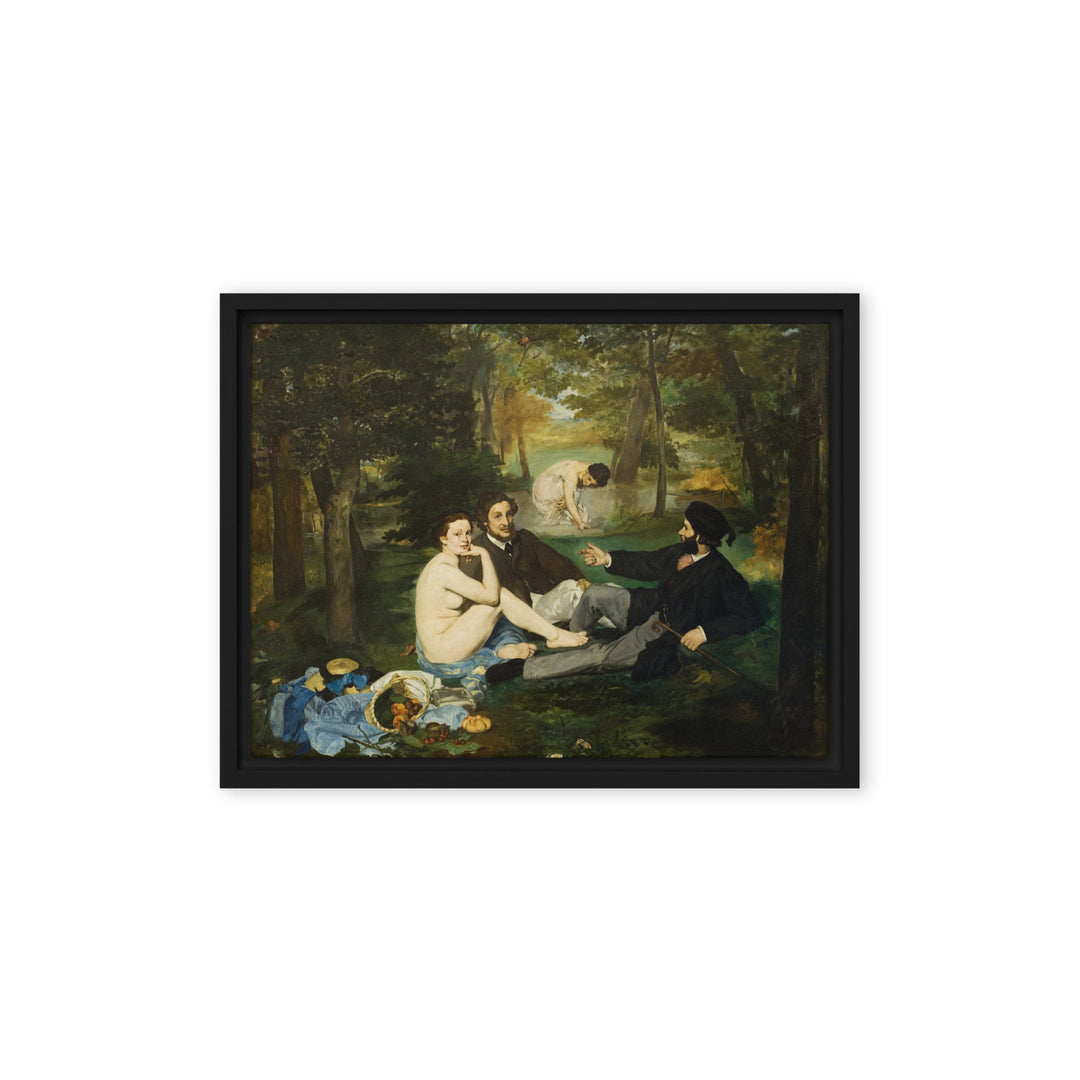 Gerahmte Leinwand - Luncheon on the Grass, Edouard Manet Edouard Manet Schwarz / 30x41 cm (12″×16″) artlia