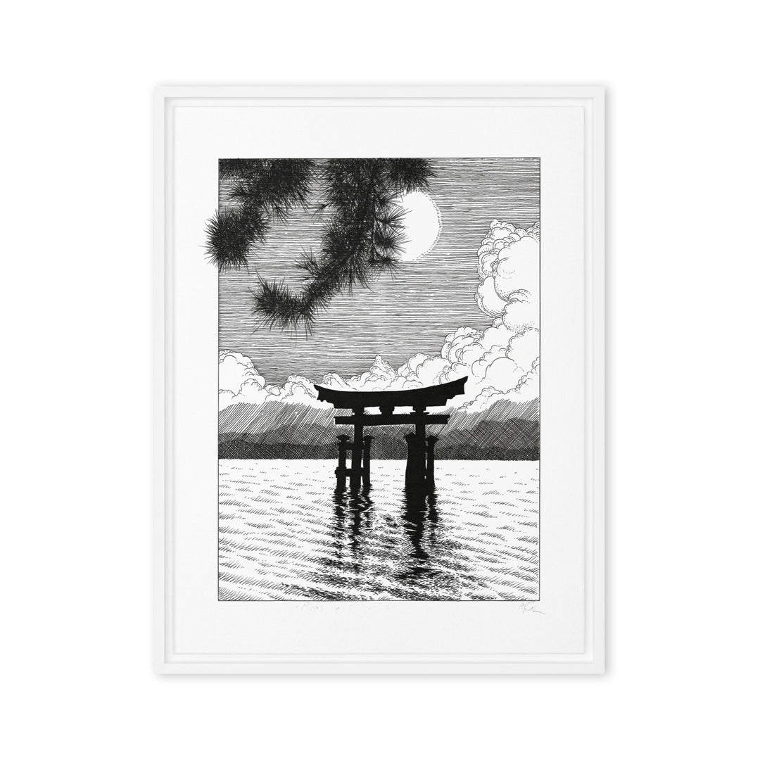 Gerahmte Leinwand - Miyajima Pavel Illustrations Weiß / 46x61 cm (18″×24″) artlia