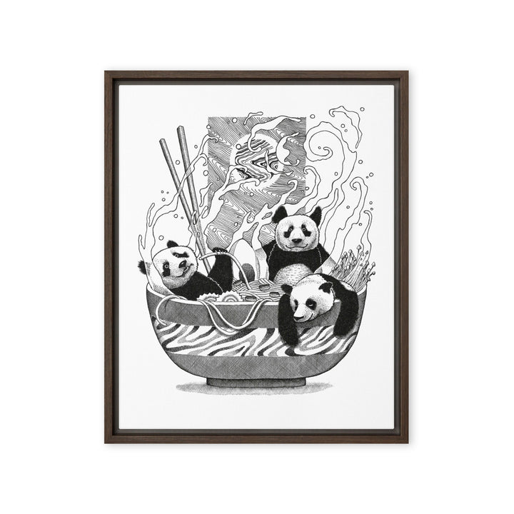 Gerahmte Leinwand - Panda Ramen Pavel Illustrations 41x51 cm (16″×20″) / Braun artlia
