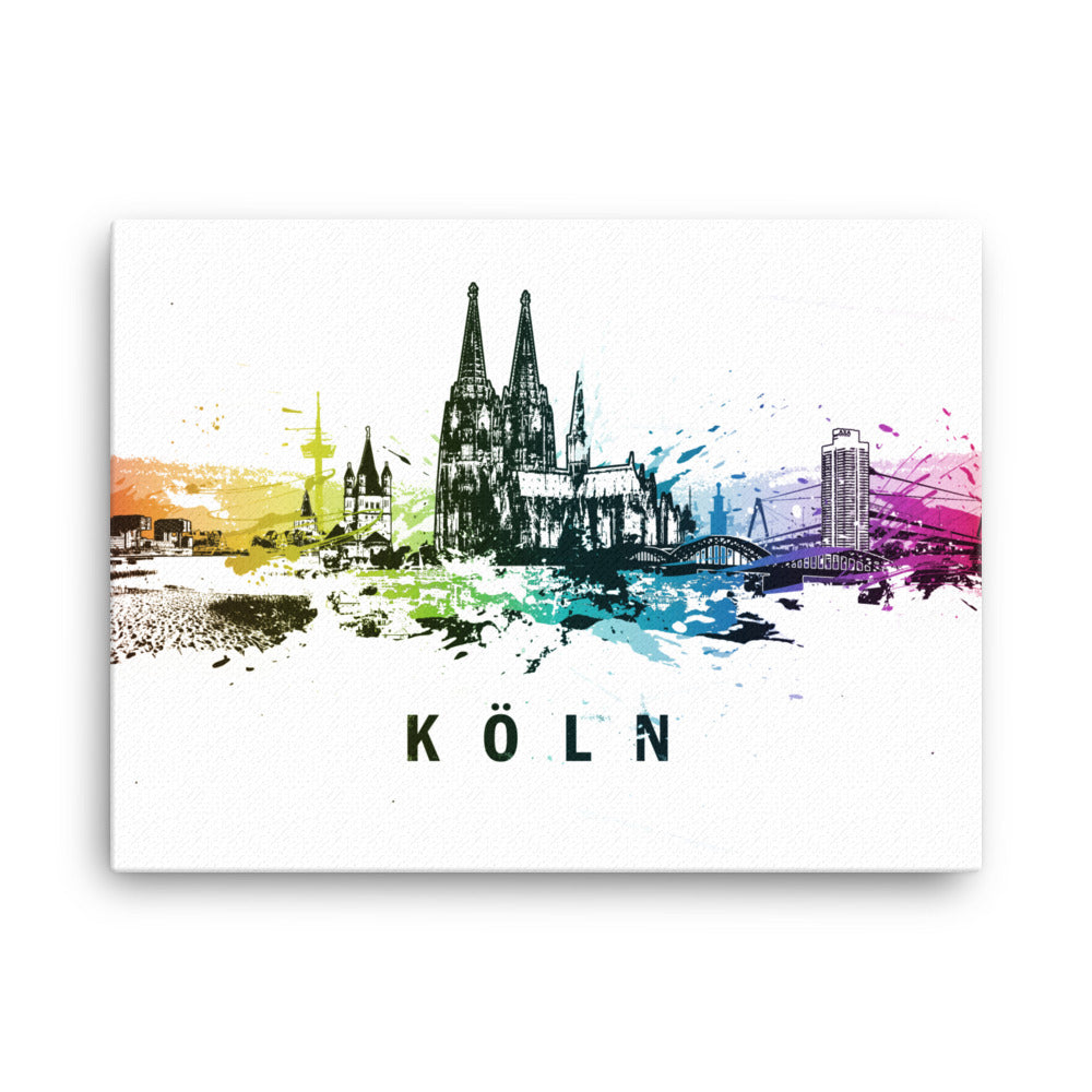 Gerahmte Leinwand - Skyline Köln Marko Kurth ohne Rahmen / 31x41 cm (12″×16″) artlia