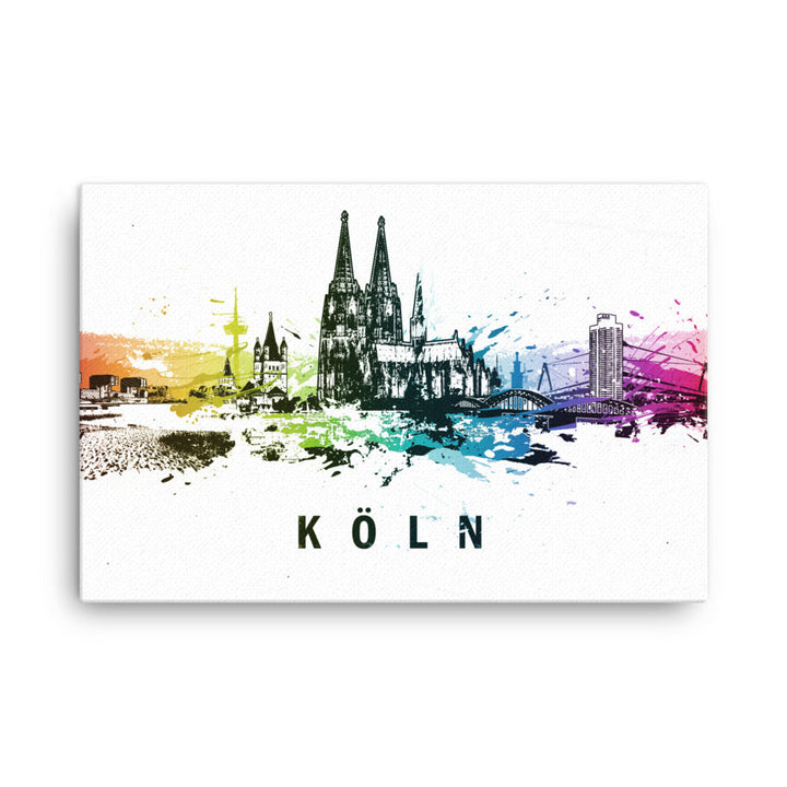 Gerahmte Leinwand - Skyline Köln Marko Kurth ohne Rahmen / 61x91 cm (24″×36″) artlia