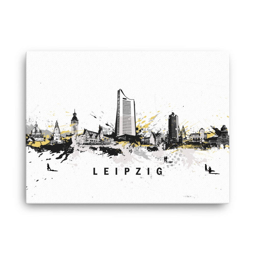 Gerahmte Leinwand - Skyline Leipzig Marko Kurth ohne Rahmen / 31x41 cm (12″×16″) artlia