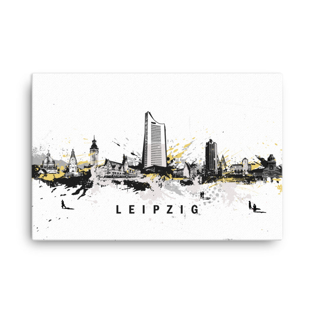 Gerahmte Leinwand - Skyline Leipzig Marko Kurth ohne Rahmen / 61x91 cm (24″×36″) artlia