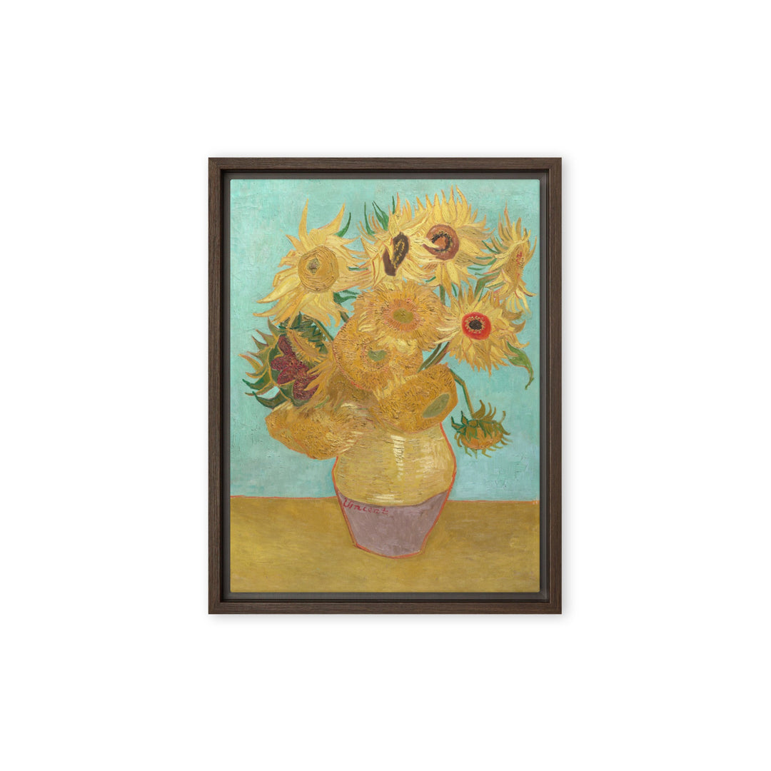 Gerahmte Leinwand - Sonnenblumen, 1889 Vincent van Gogh Braun / 30x41 cm (12″×16″) artlia
