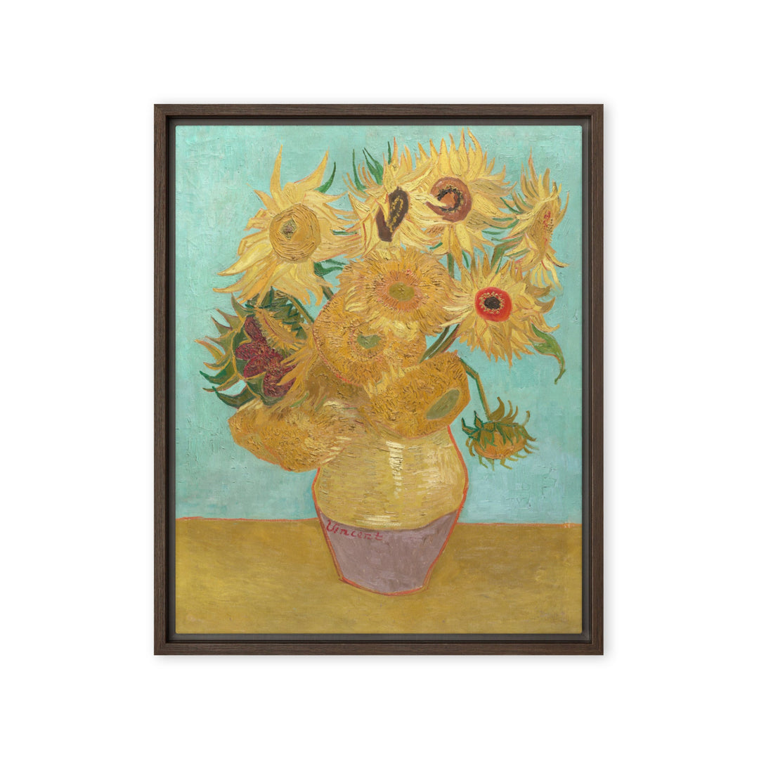 Gerahmte Leinwand - Sonnenblumen, 1889 Vincent van Gogh Braun / 41x51 cm (16″×20″) artlia