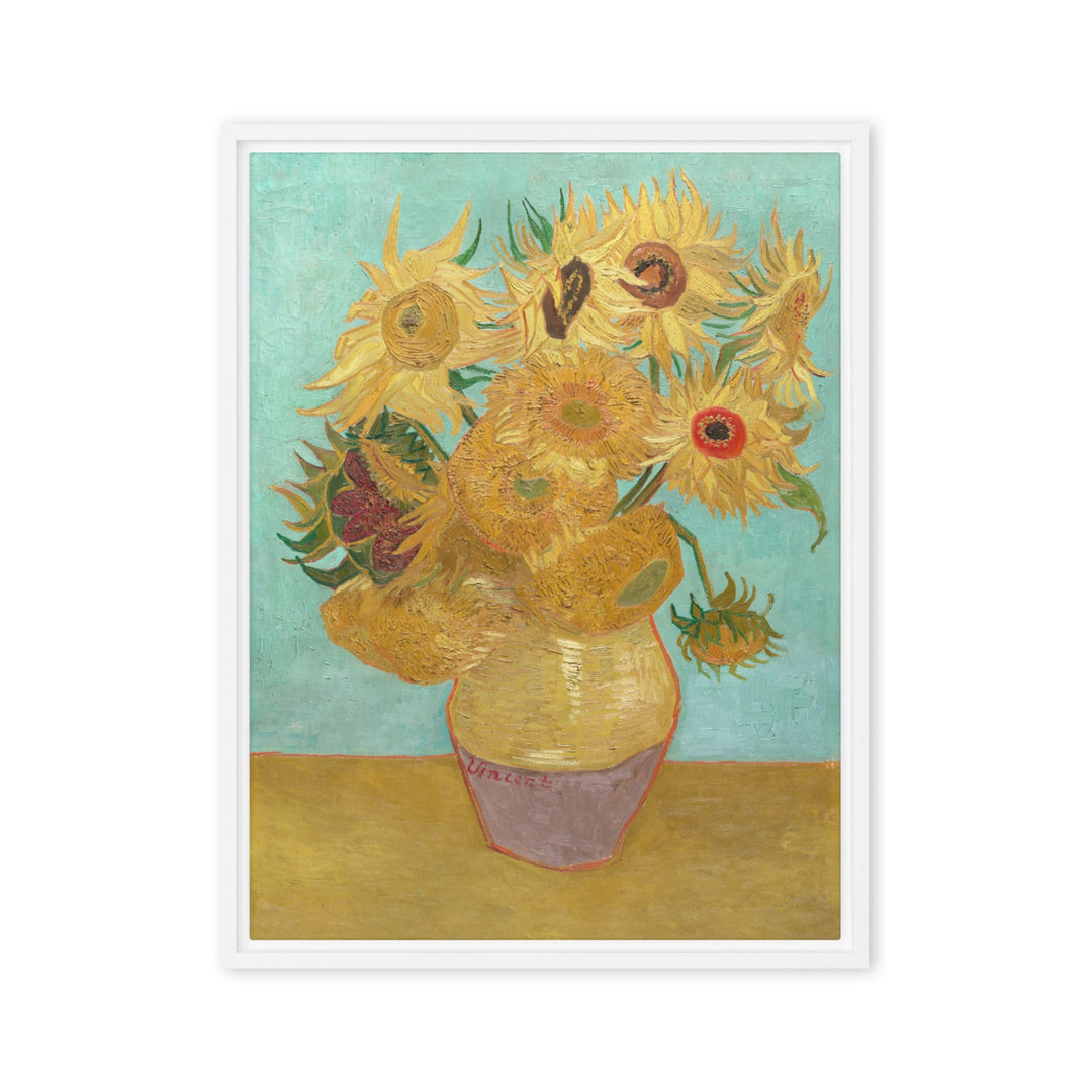 Gerahmte Leinwand - Sonnenblumen, 1889 Vincent van Gogh Weiß / 46x61 cm (18″×24″) artlia