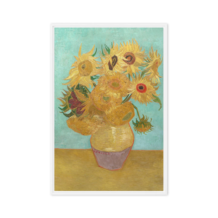 Gerahmte Leinwand - Sonnenblumen, 1889 Vincent van Gogh Weiß / 61x91 cm (24″×36″) artlia