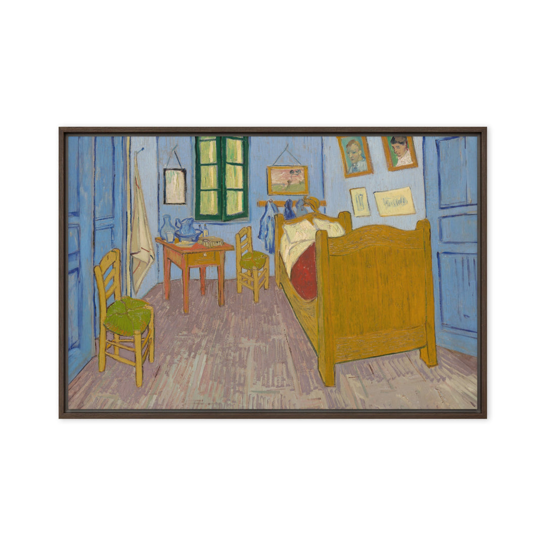 Gerahmte Leinwand - Van Gogh, Das Schlafzimmer in Arles Vincent van Gogh Braun / 61x91 cm (24″×36″) artlia