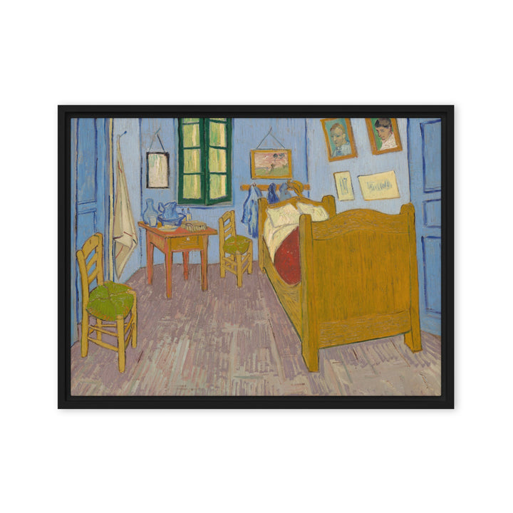 Gerahmte Leinwand - Van Gogh, Das Schlafzimmer in Arles Vincent van Gogh Schwarz / 46x61 cm (18″×24″) artlia