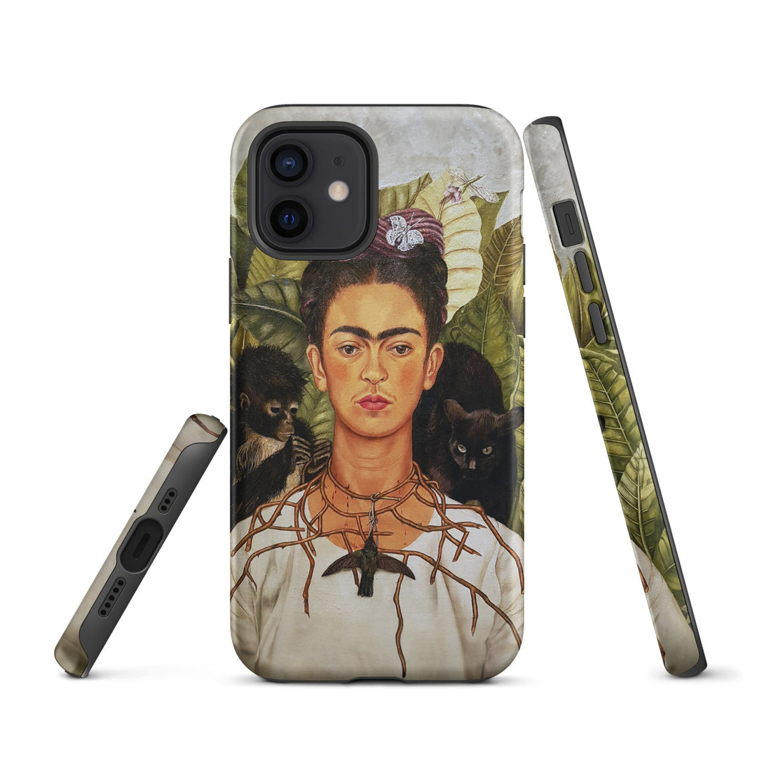 Hardcase iPhone® Handyhülle - Frida Kahlo with Thorn Necklace and Hummingbird Kuratoren von artlia iPhone 12 artlia
