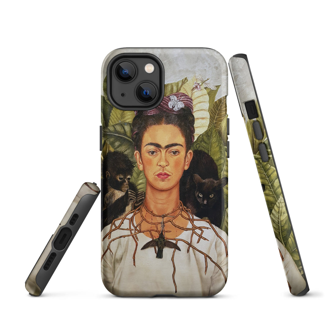 Hardcase iPhone® Handyhülle - Frida Kahlo with Thorn Necklace and Hummingbird Kuratoren von artlia iPhone 13 artlia