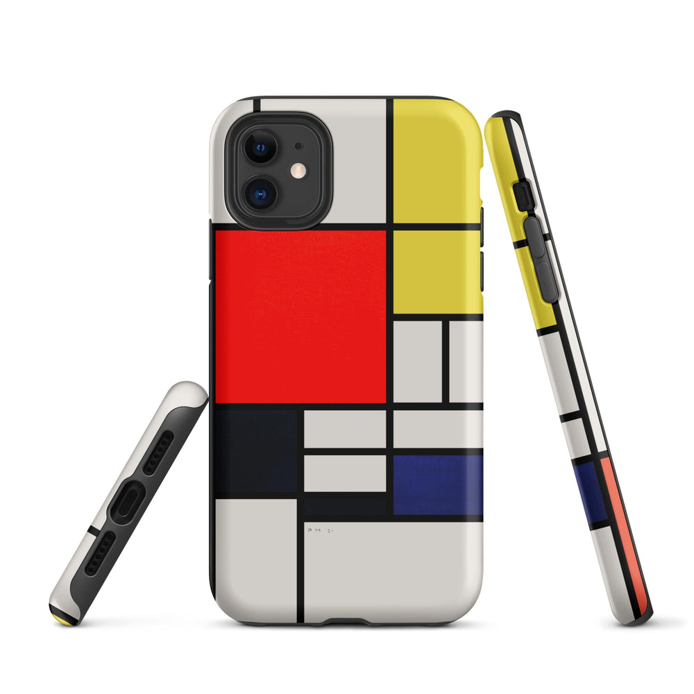 Hardcase iPhone® Handyhülle - Mondrian, Composition with red yellow black gray and blue Piet Mondrian iPhone 11 artlia