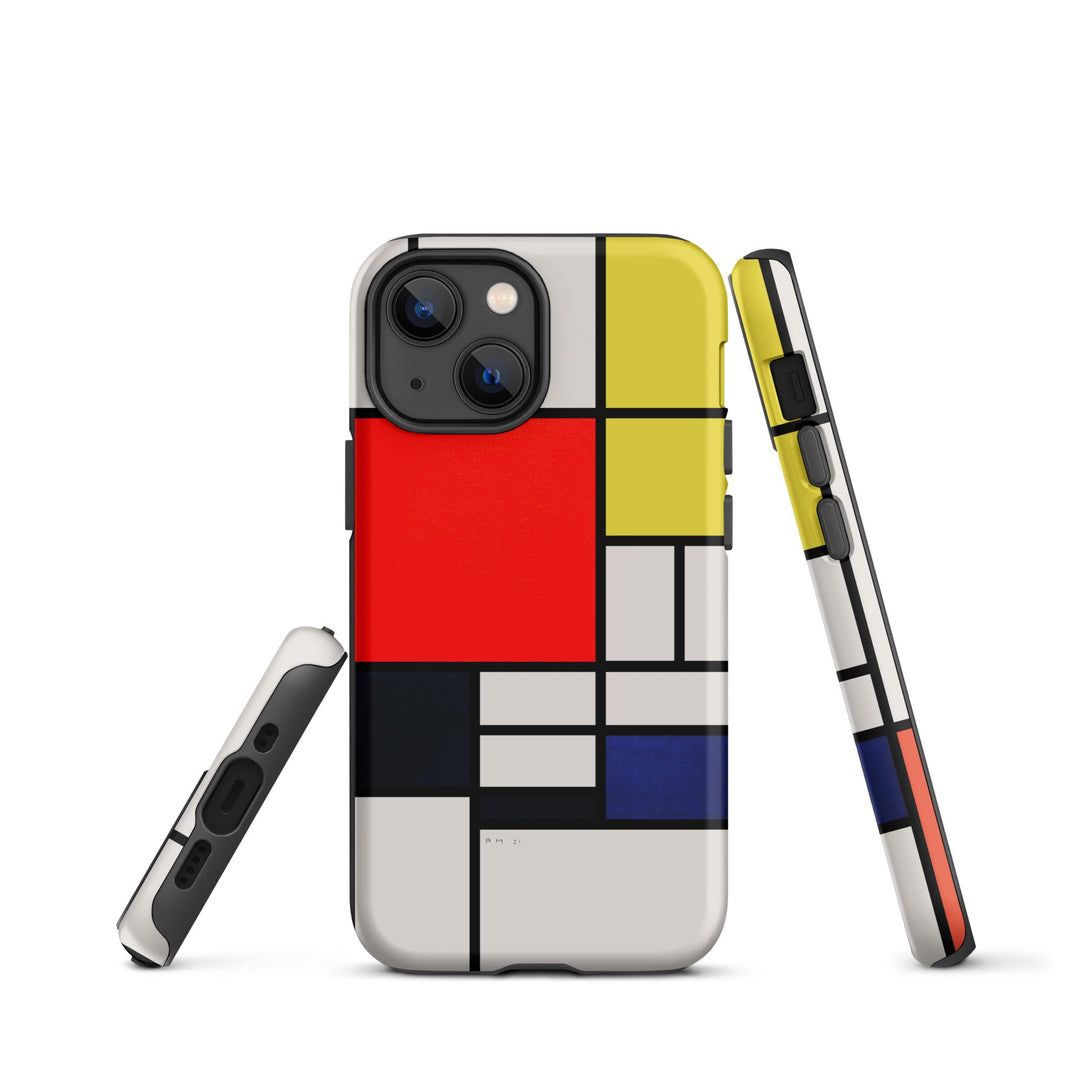 Hardcase iPhone® Handyhülle - Mondrian, Composition with red yellow black gray and blue Piet Mondrian iPhone 13 mini artlia