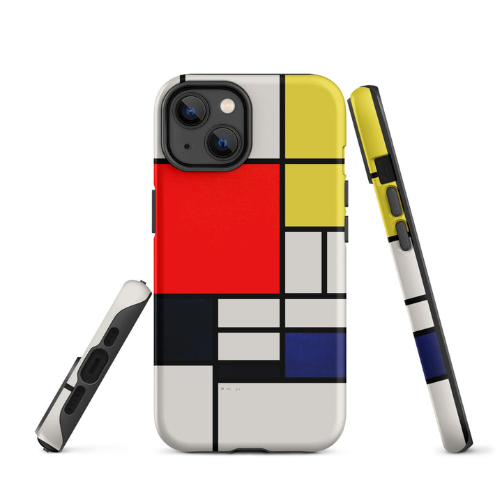 Hardcase iPhone® Handyhülle - Mondrian, Composition with red yellow black gray and blue Piet Mondrian iPhone 14 artlia
