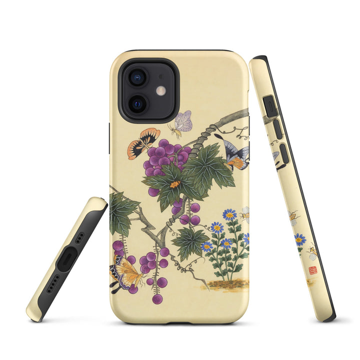 Hardcase iPhone® Handyhülle - Schmetterlinge auf Traubenbaum Misun Kim iPhone 12 artlia