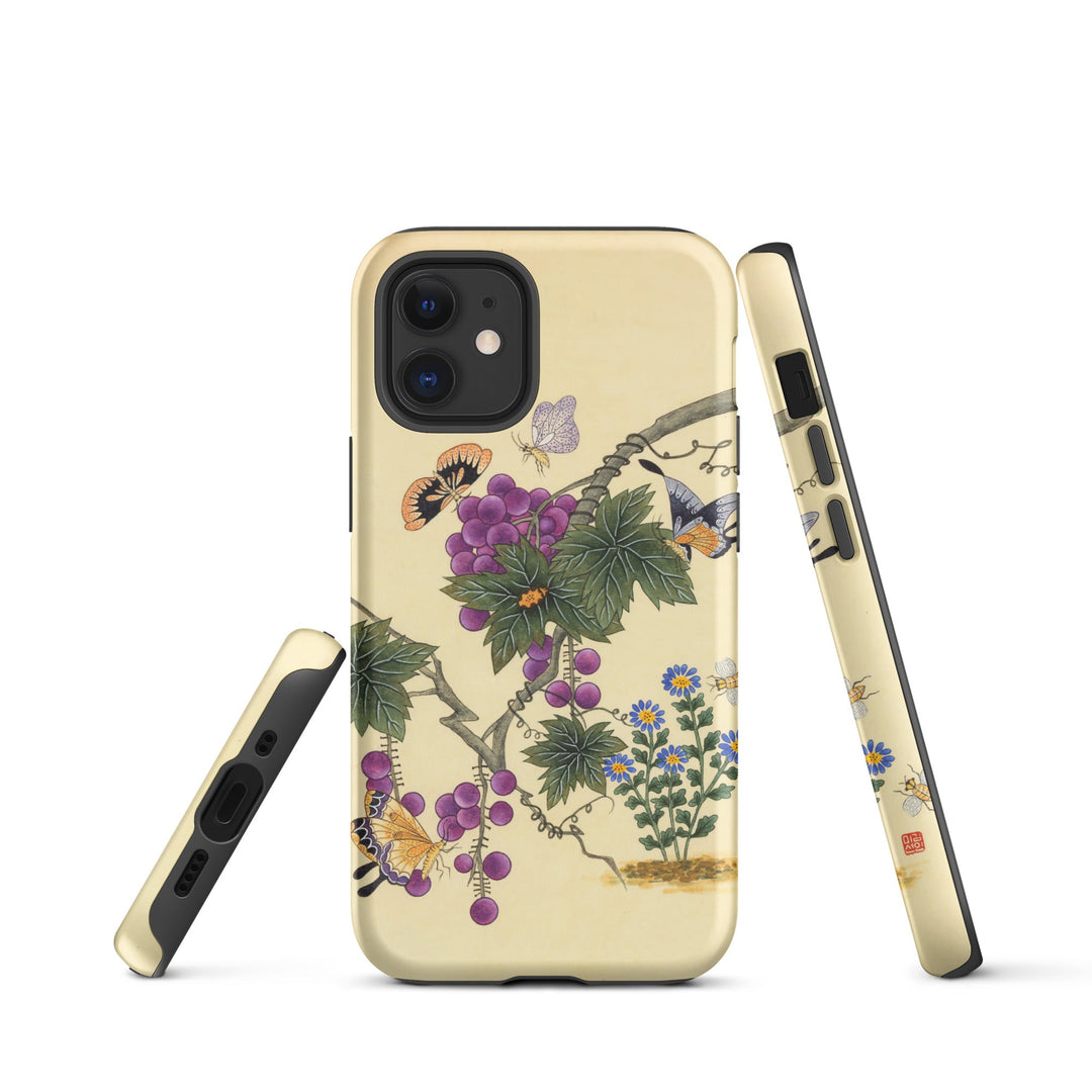 Hardcase iPhone® Handyhülle - Schmetterlinge auf Traubenbaum Misun Kim iPhone 12 mini artlia