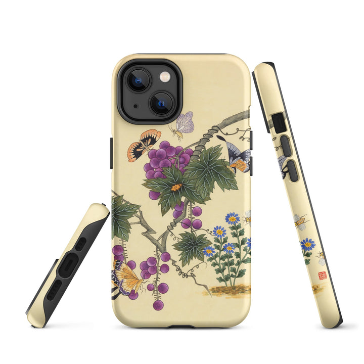 Hardcase iPhone® Handyhülle - Schmetterlinge auf Traubenbaum Misun Kim iPhone 14 artlia
