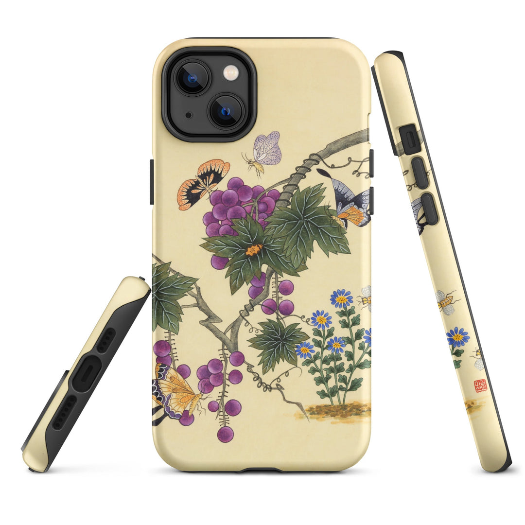 Hardcase iPhone® Handyhülle - Schmetterlinge auf Traubenbaum Misun Kim iPhone 14 Plus artlia