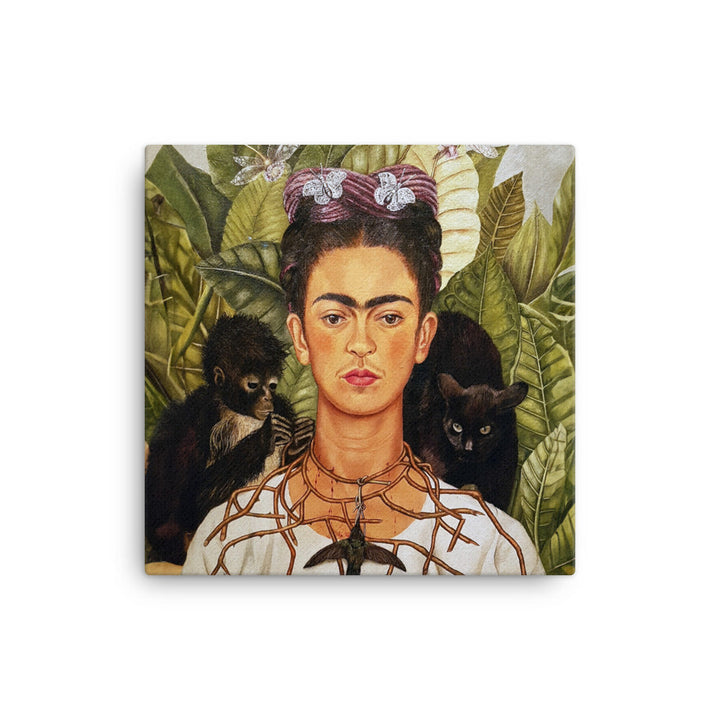 Leinwand - Frida Kahlo with Thorn Necklace and Hummingbird Frida Kahlo 41x41 cm artlia