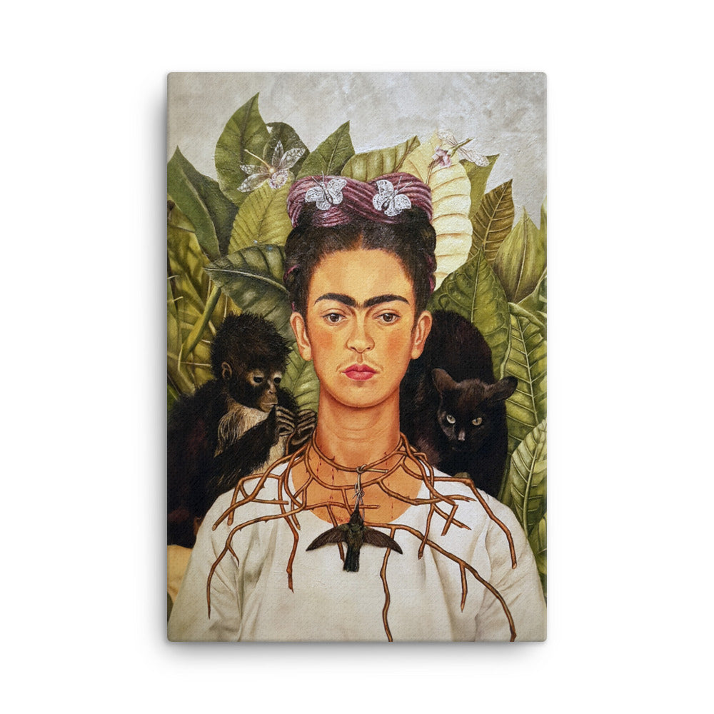 Leinwand - Frida Kahlo with Thorn Necklace and Hummingbird Frida Kahlo 61x91 cm artlia