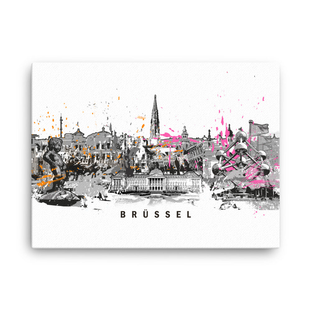 Leinwand - Skyline Brüssel Marko Kurth ohne Rahmen / 31x41 cm (12″×16″) artlia