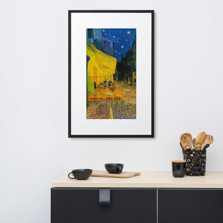 Poster mit Passepartout - Caféterrasse am Abend Vincent van Gogh artlia