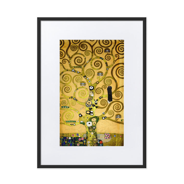 Poster mit Passepartout - Gustav Klimt, der Lebensbaum artlia Schwarz / 50×70 cm artlia