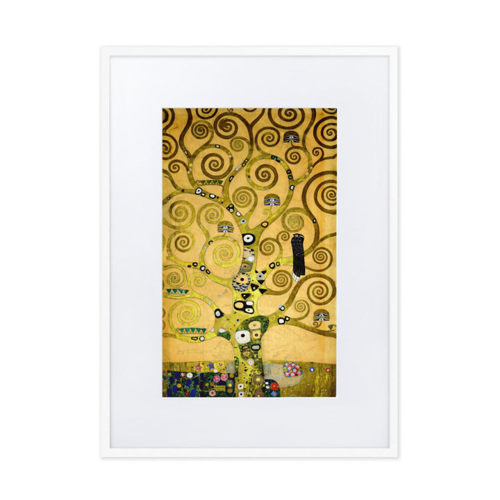 Poster mit Passepartout - Gustav Klimt, der Lebensbaum artlia Weiß / 50×70 cm artlia