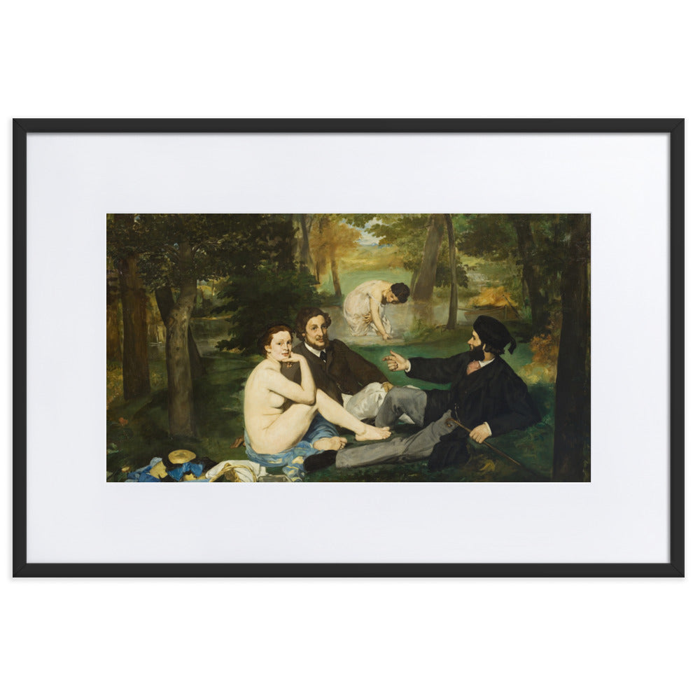 Poster mit Passepartout - Luncheon on the Grass, Edouard Manet Edouard Manet Schwarz / 61×91 cm artlia