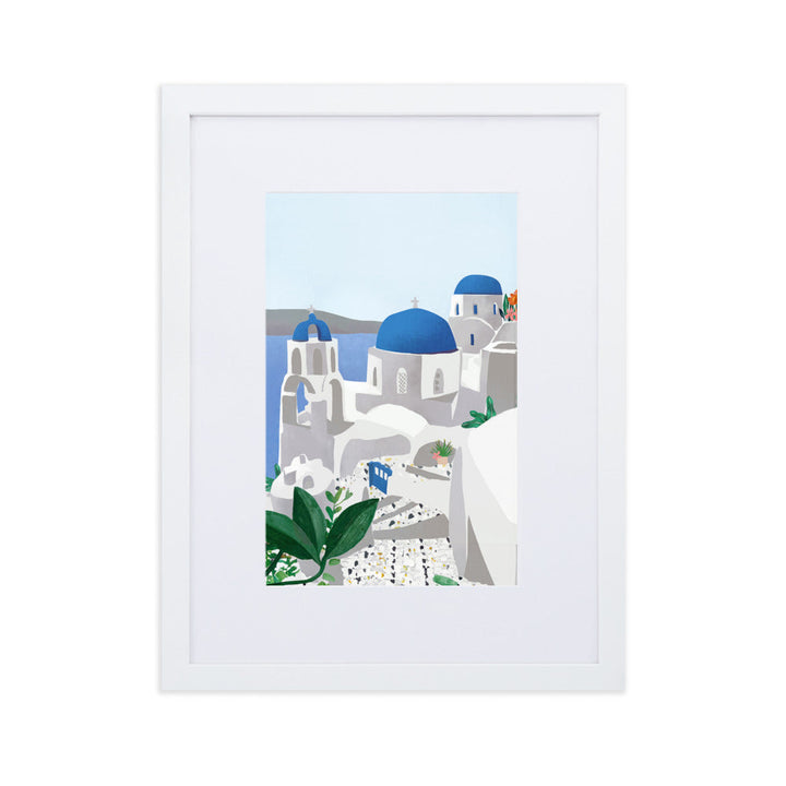 Poster mit Passepartout - Santorini Kuratoren von artlia Weiß / 30×40 cm artlia