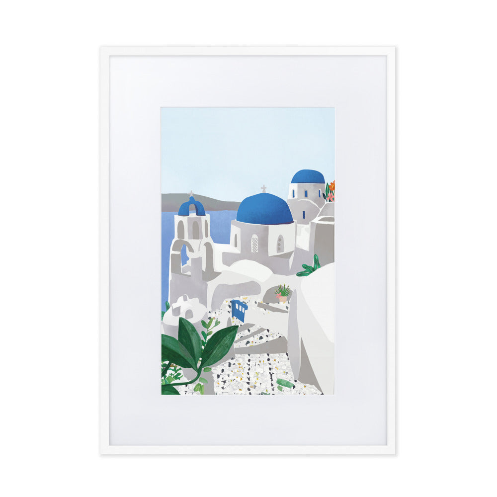 Poster mit Passepartout - Santorini Kuratoren von artlia Weiß / 50×70 cm artlia