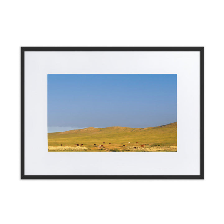 Poster mit Passepartout - Steppe on a calm morning, Mongolia Young Han Song Schwarz / 50×70 cm artlia