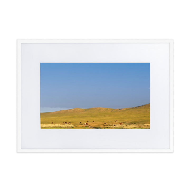 Poster mit Passepartout - Steppe on a calm morning, Mongolia Young Han Song Weiß / 50×70 cm artlia