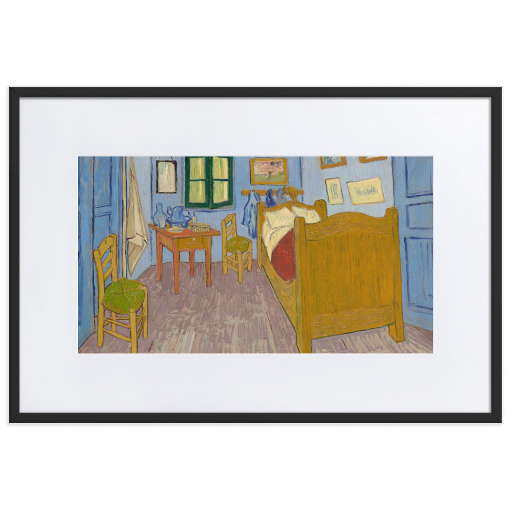 Poster mit Passepartout - Van Gogh, Das Schlafzimmer in Arles Vincent van Gogh Schwarz / 61×91 cm artlia