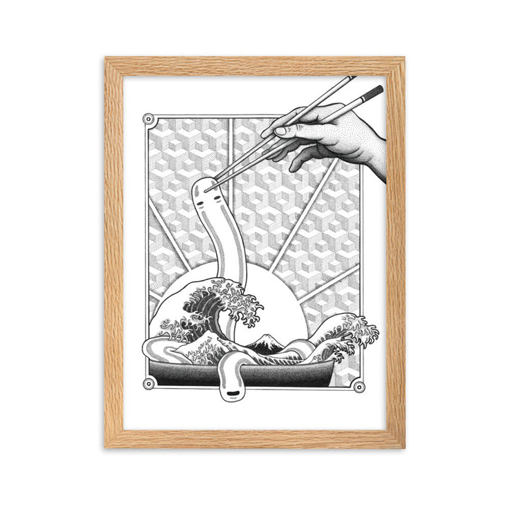 Poster mit Rahmen - Ghibli Ramen Pavel Illustrations Oak / 30×40 cm artlia