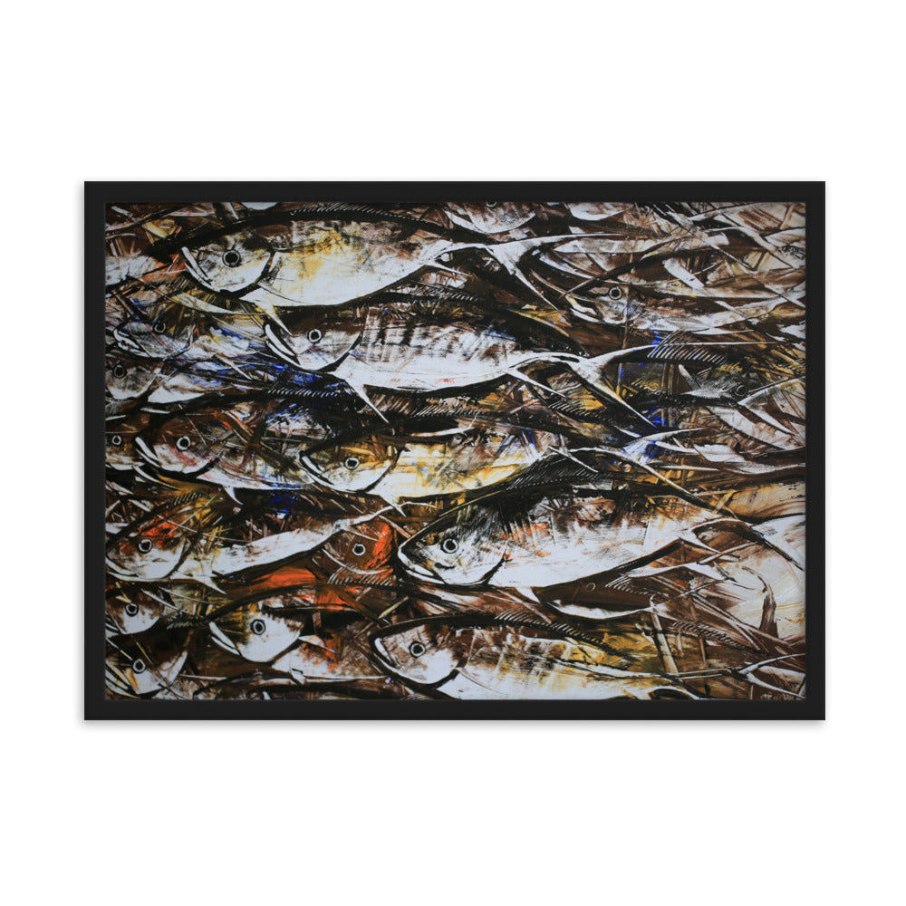 Poster mit Rahmen - Makrelen Kuratoren von artlia Schwarz / 50×70 cm artlia