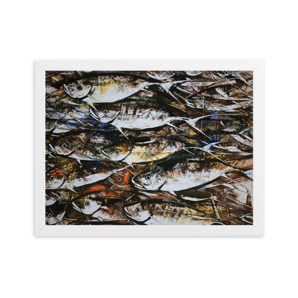 Poster mit Rahmen - Makrelen Kuratoren von artlia Weiß / 30×40 cm artlia
