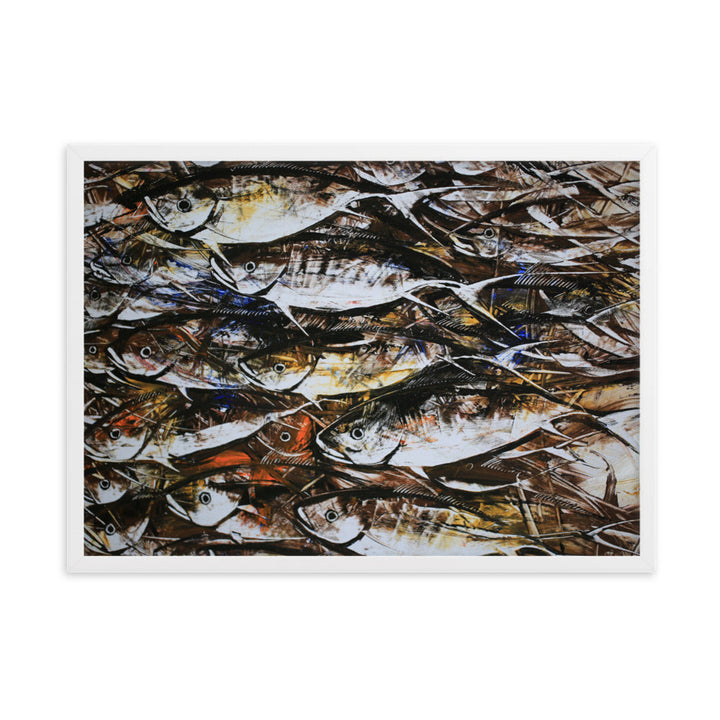 Poster mit Rahmen - Makrelen Kuratoren von artlia Weiß / 50×70 cm artlia