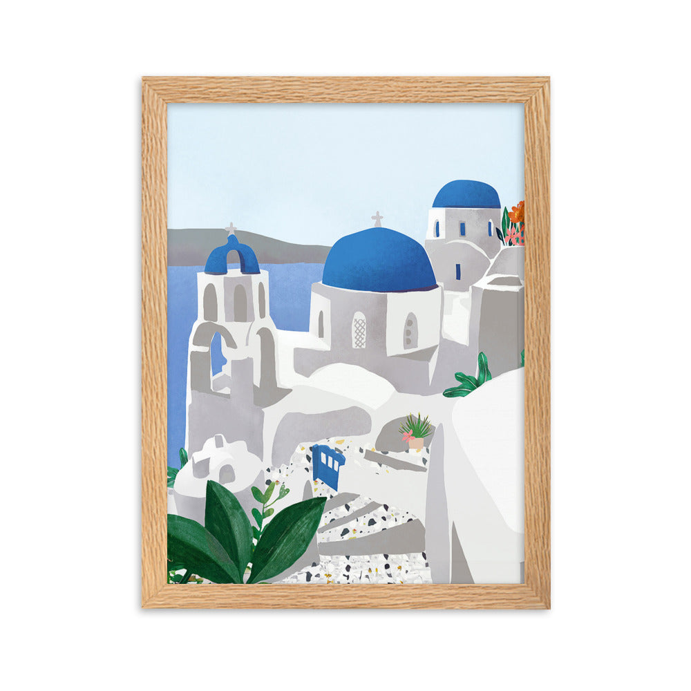 Poster mit Rahmen - Santorini Kuratoren von artlia Oak / 30×40 cm artlia