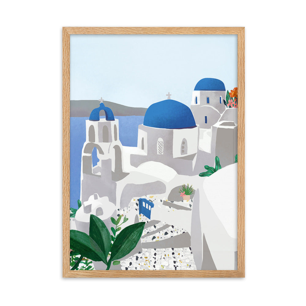 Poster mit Rahmen - Santorini Kuratoren von artlia Oak / 50×70 cm artlia