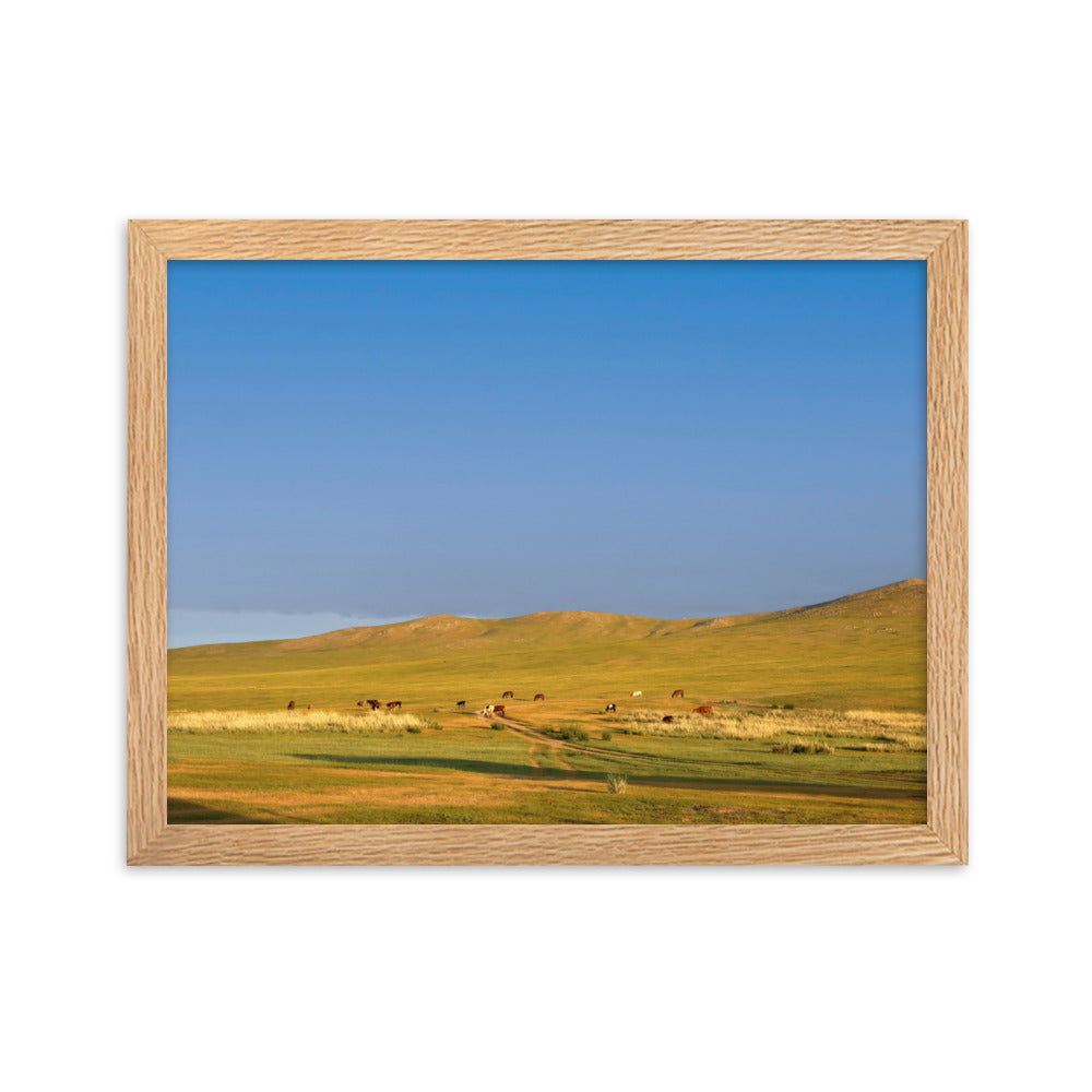 Poster mit Rahmen - Steppe on a calm morning, Mongolia Young Han Song Oak / 30×40 cm artlia